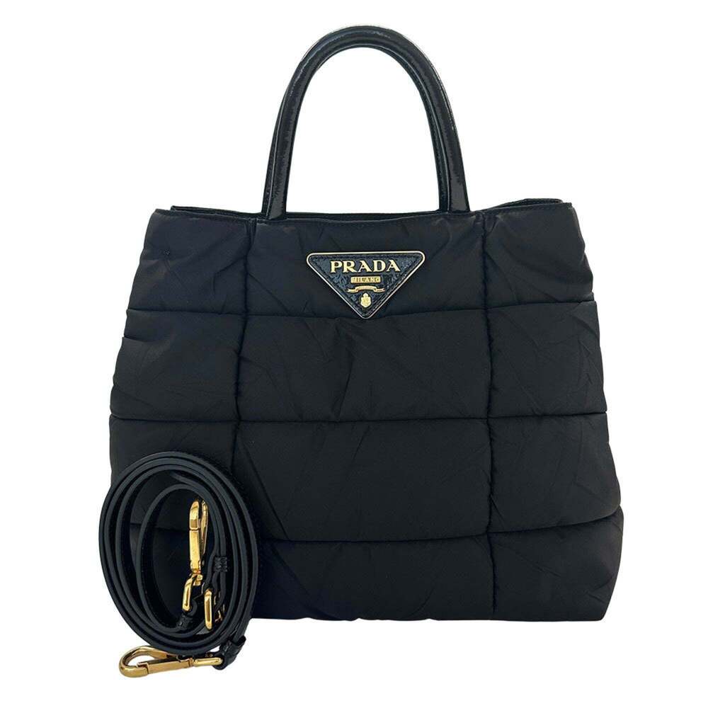 Prada handbag for women, brand name, handbag/shoulder bag, 2-way, nylon, blac...